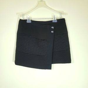 Women's CAbi Black Textured Swathe Wrap Skirt, Size Small